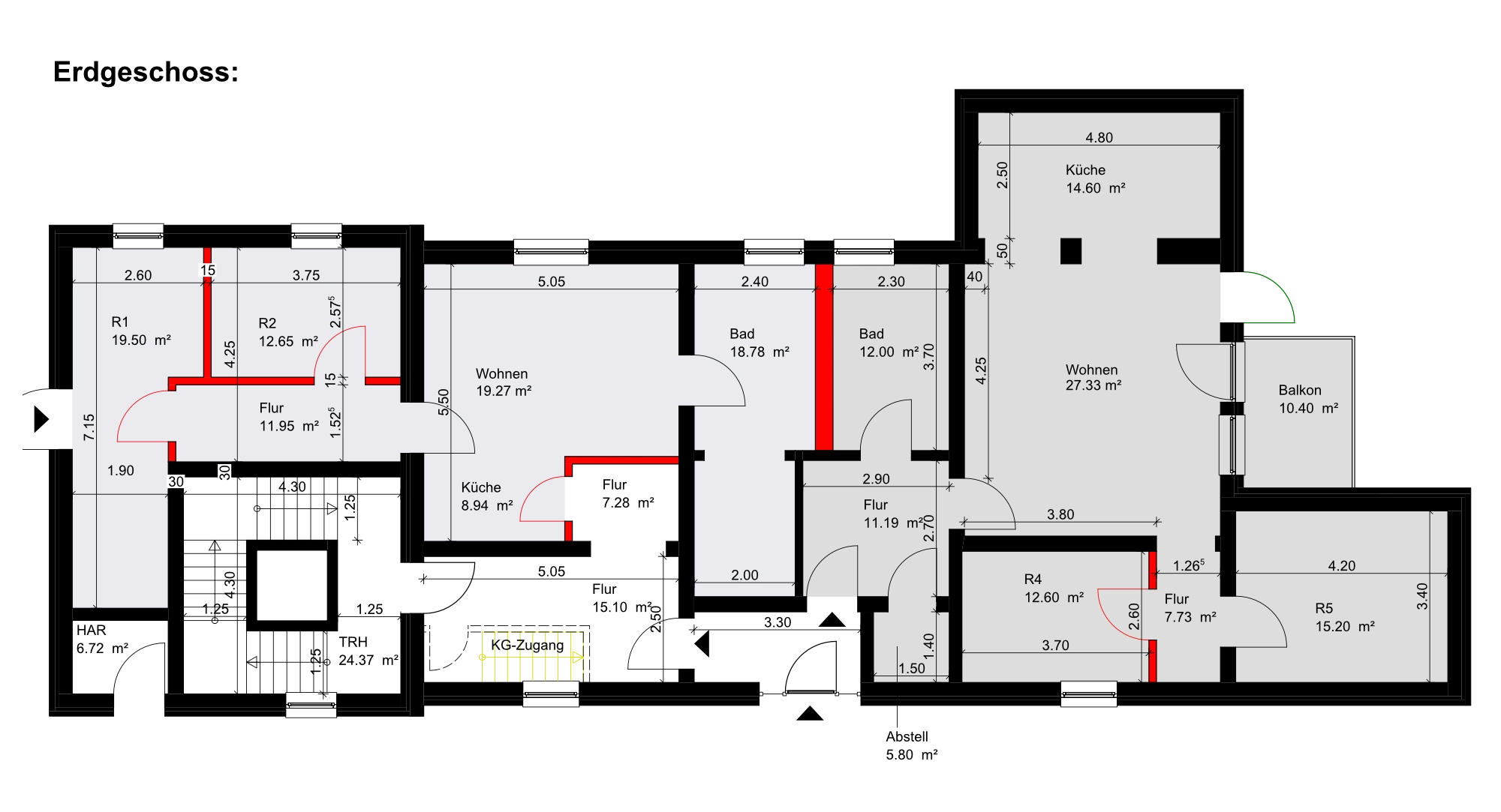 Grundriss des Erdgeschoß des Bahnhof Barleben